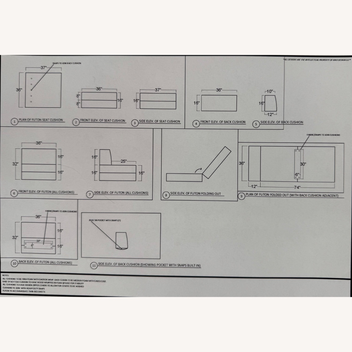 Custom Wide Fabric Chair/Fold out Twin bed - image-5