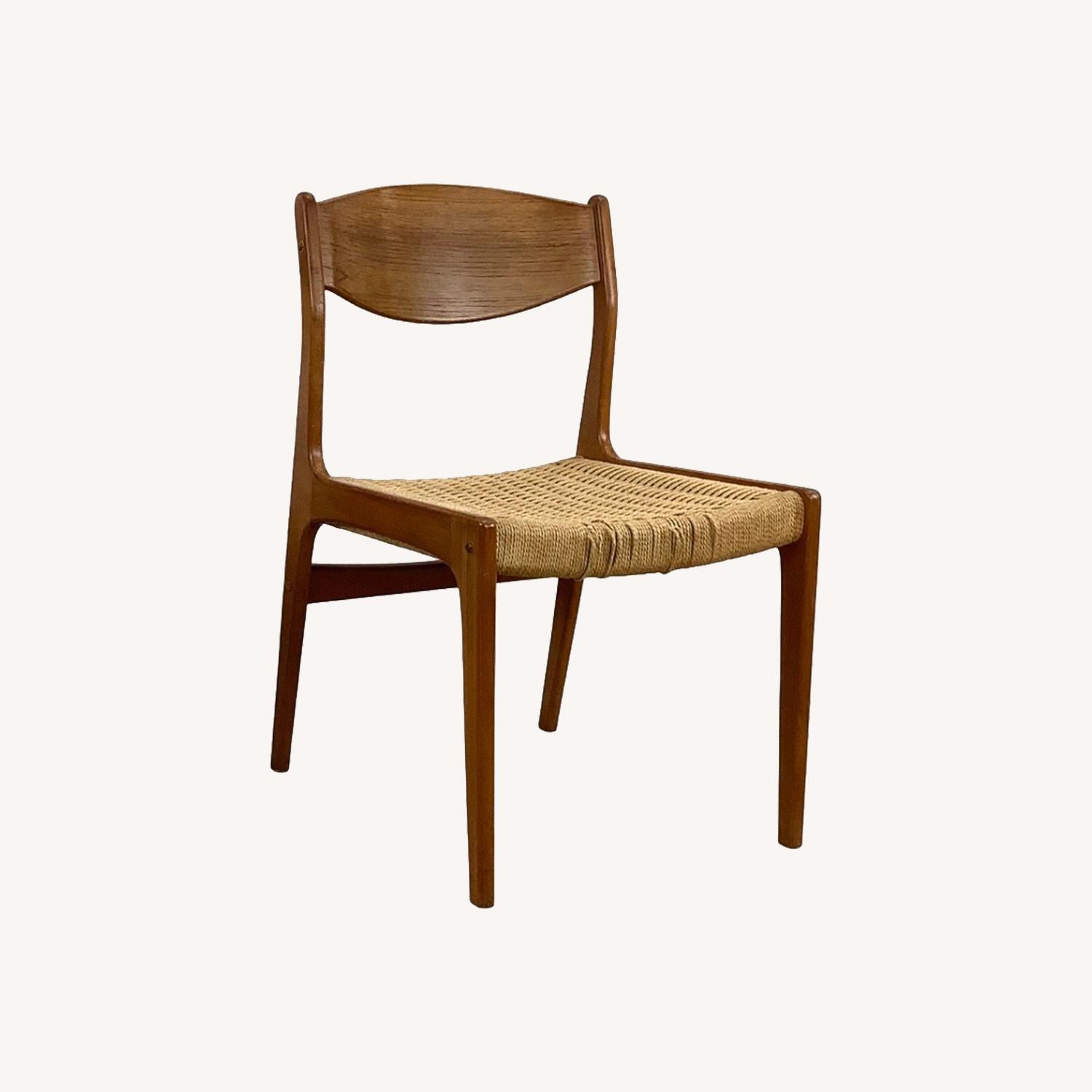 Danish Modern Rope Seat Dining Chairs- Pair - image-0