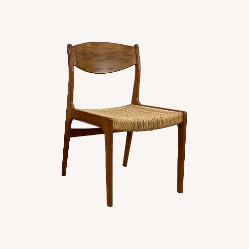 Used Danish Modern Rope Seat Dining Chairs- Pair for sale on AptDeco