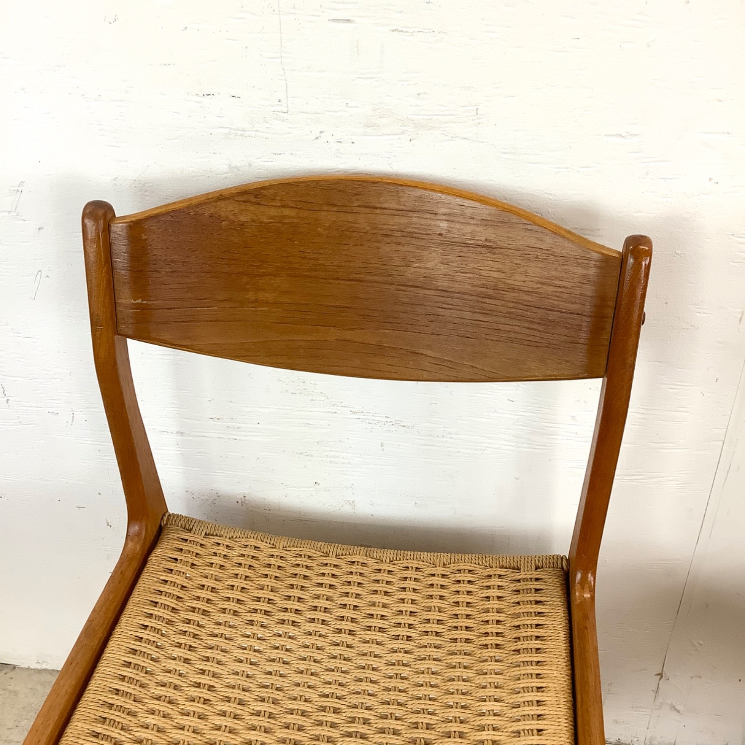 Danish Modern Rope Seat Dining Chairs- Pair - image-25