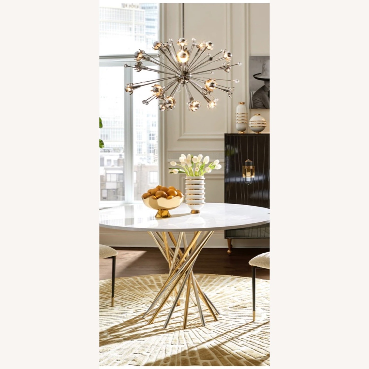 Jonathan Adler Sputnik Light Gray Metal Ceiling Lamp - image-7