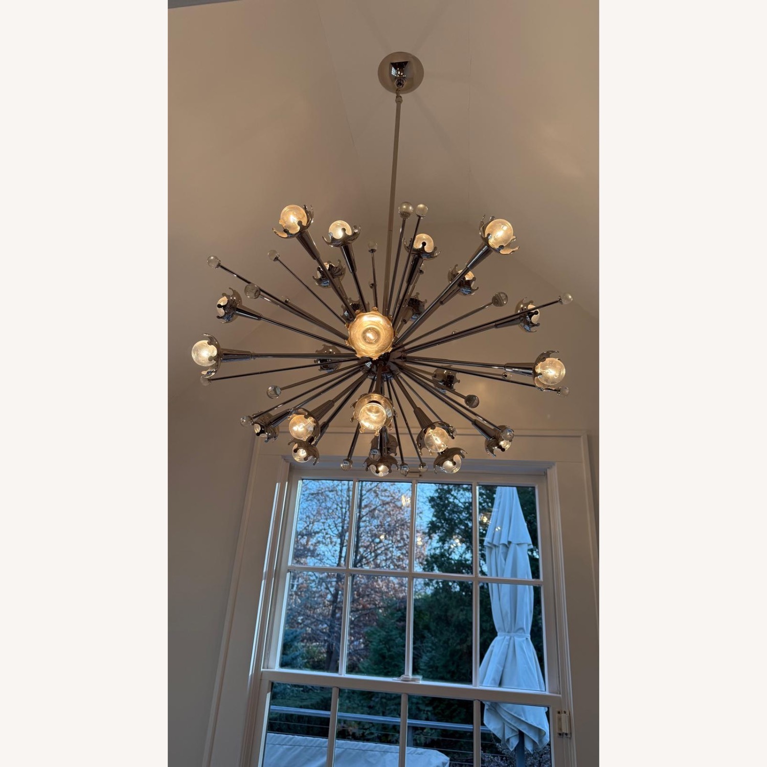 Jonathan Adler Sputnik Light Gray Metal Ceiling Lamp - image-5