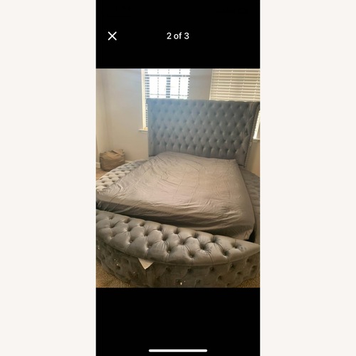 Used Velvet Queen Bed Frame  for sale on AptDeco