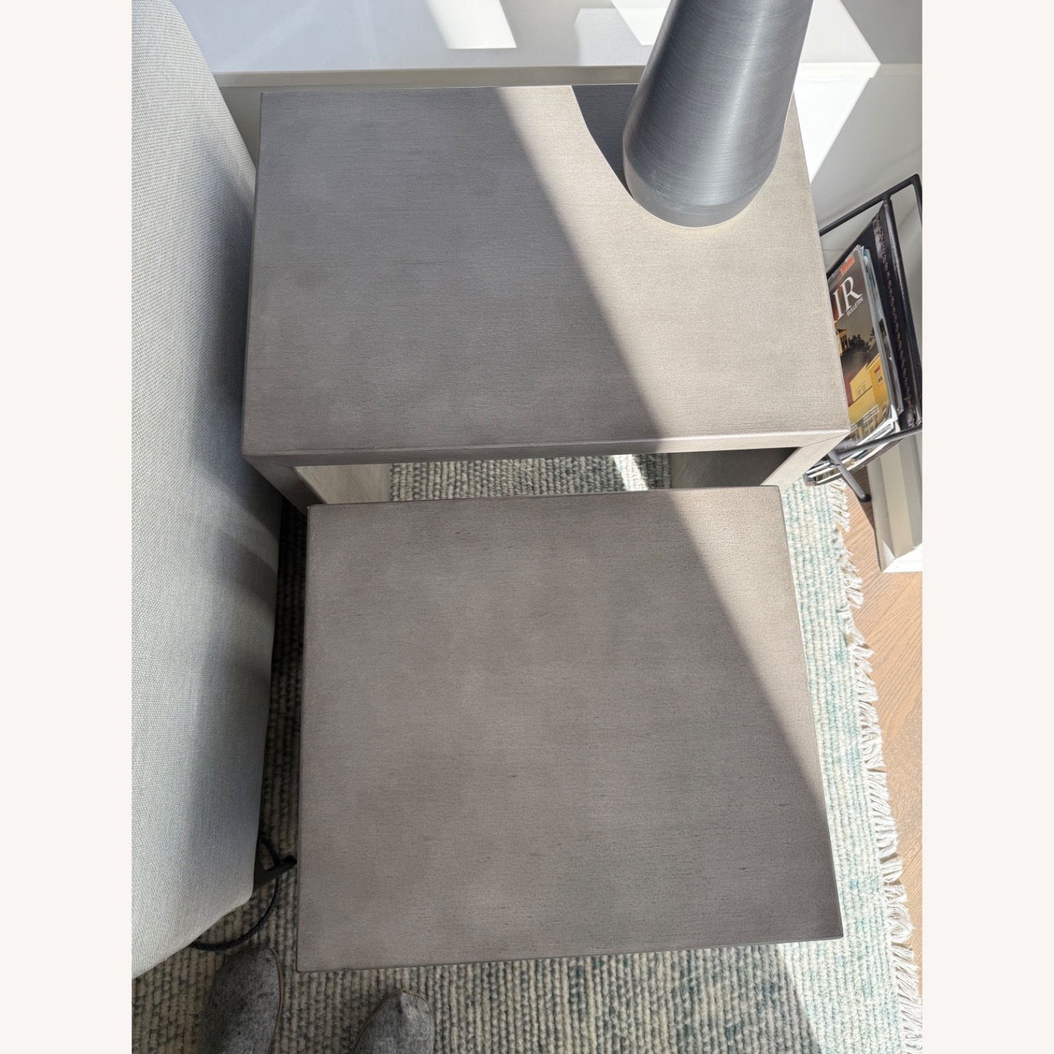Pottery Barn Gray Nesting Side Table - image-1