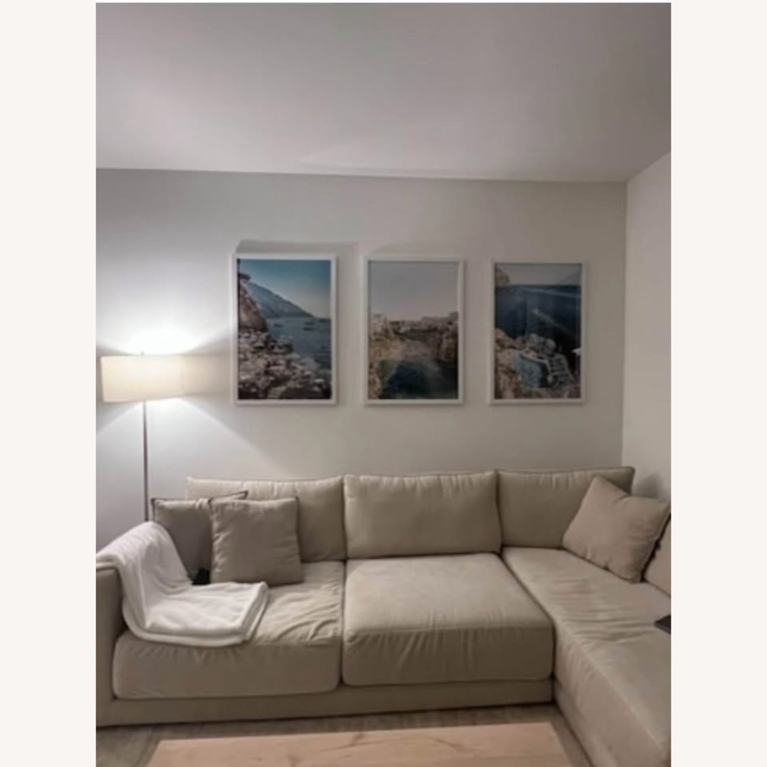 West Elm Melbourne Natural Fabric 2 Piece Sectional - image-1