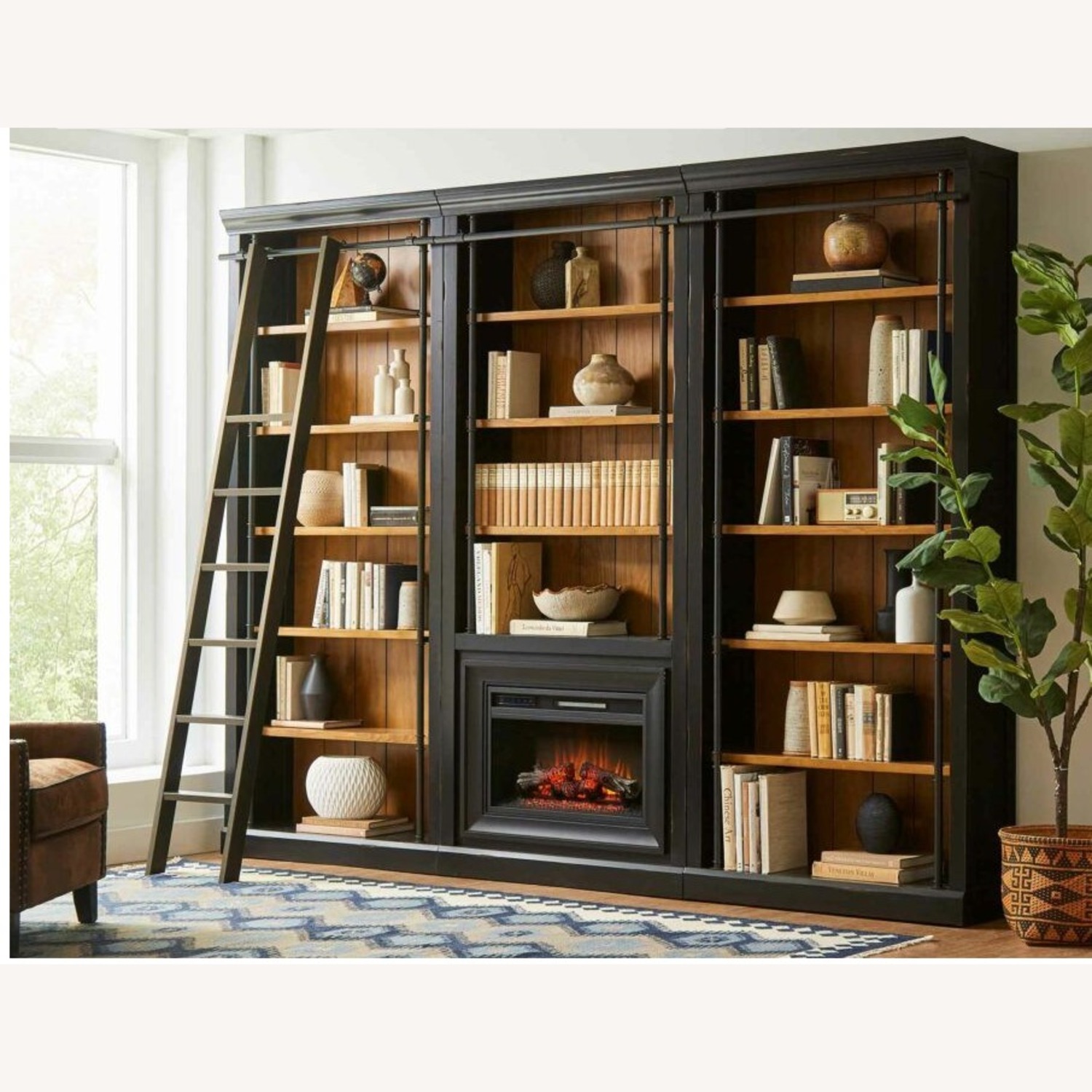 Martin Furniture Toulos Black Wood Bookcase - image-1