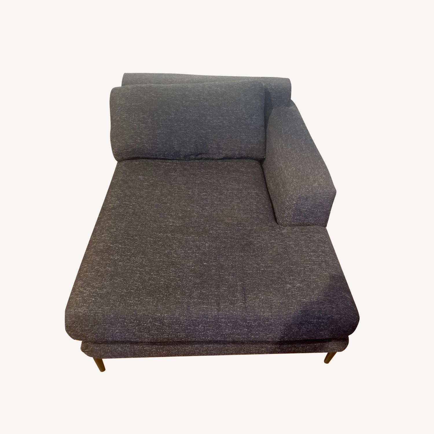 West Elm Blue Chaise Lounge - image-0