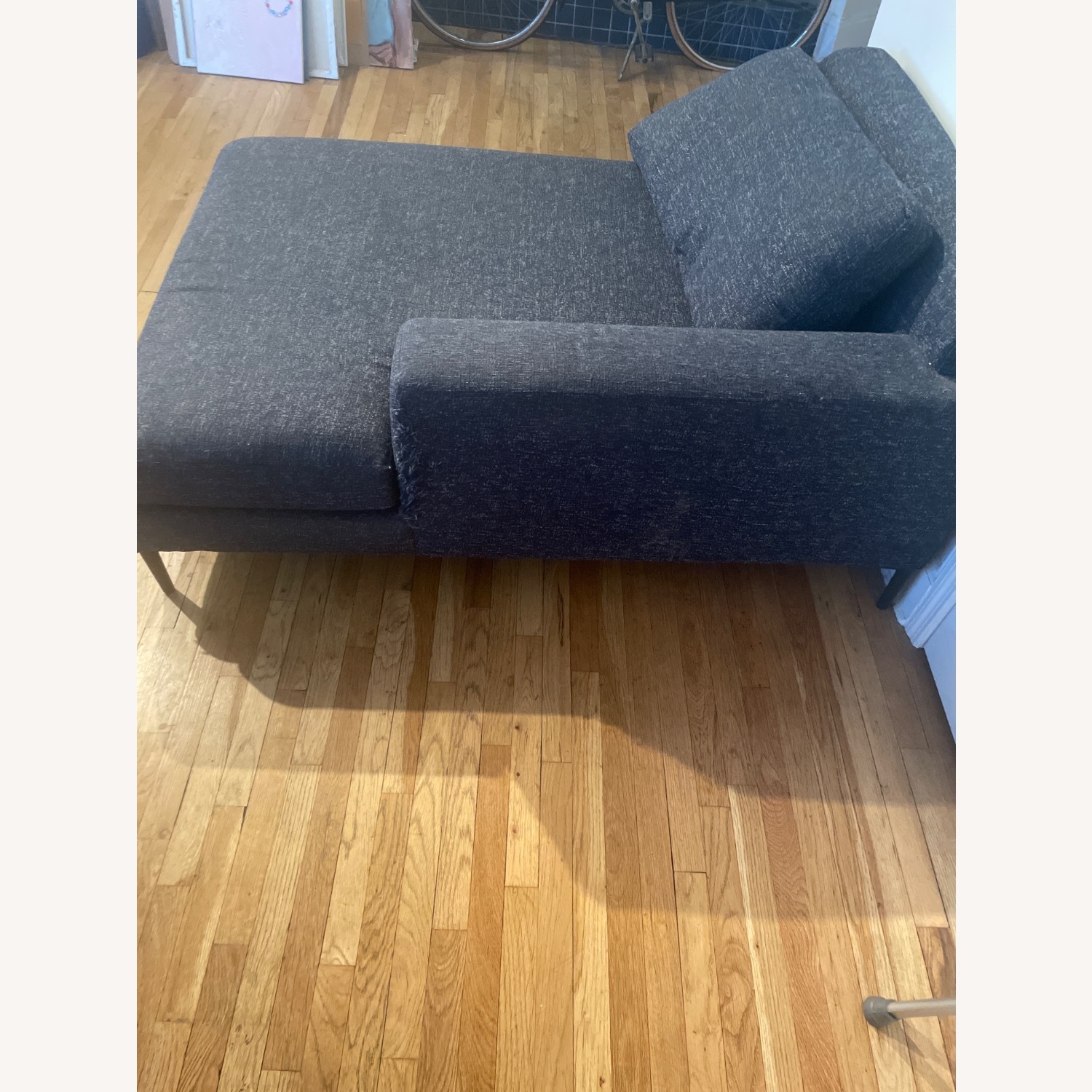 West Elm Blue Chaise Lounge - image-2