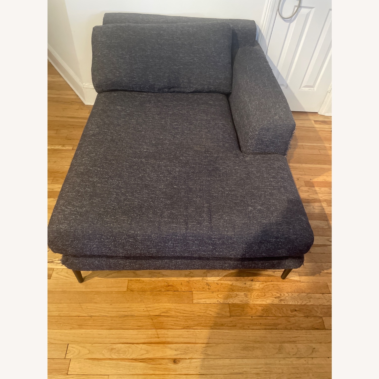 West Elm Blue Chaise Lounge - image-1