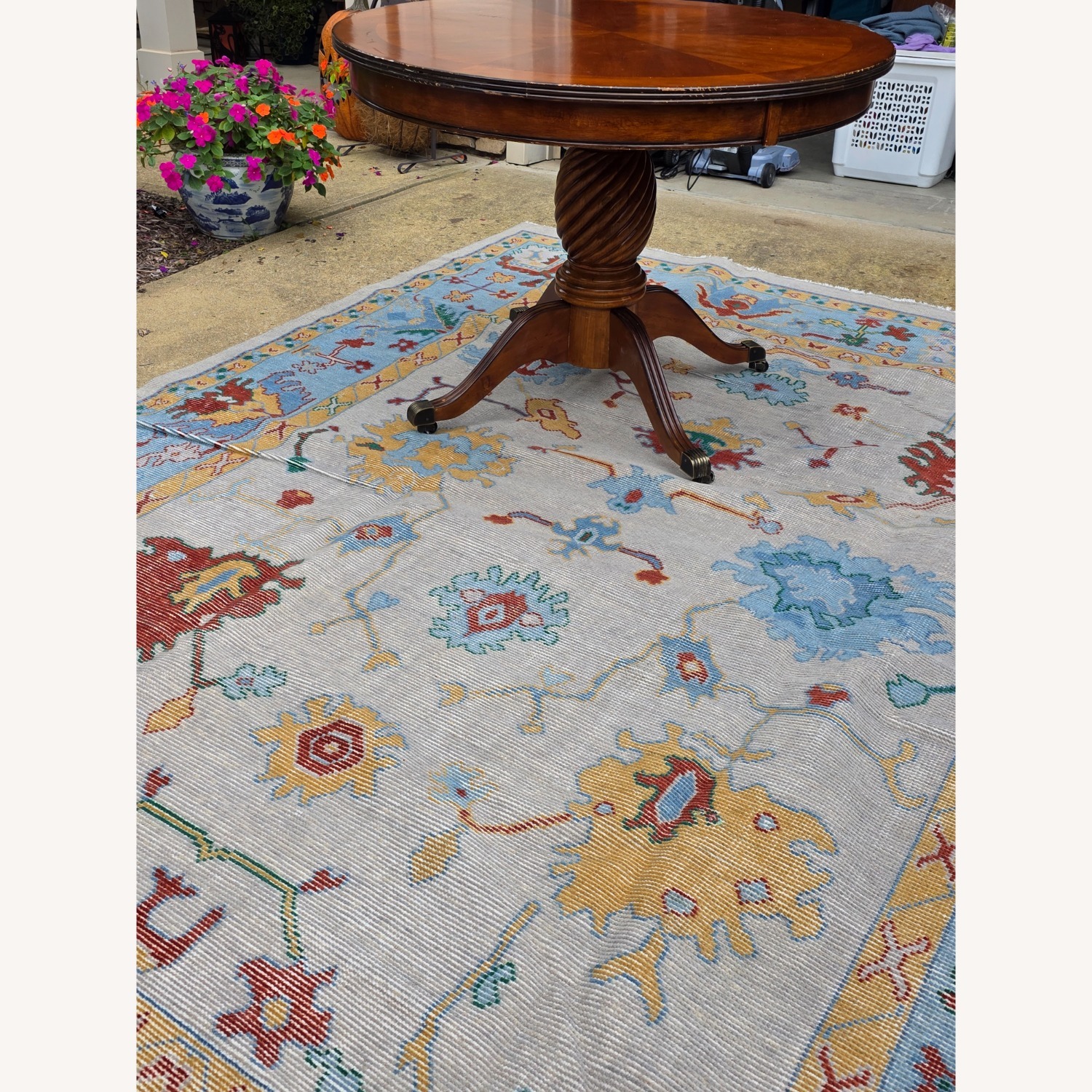 Hand tufted Oushak Wool Area Rug 8' x 10' - image-3