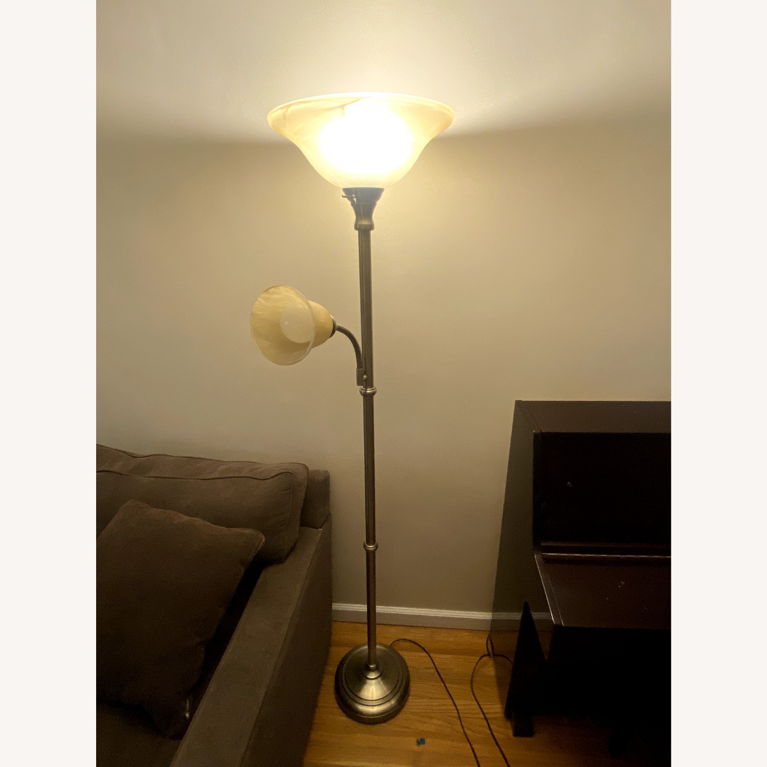 Gold Metal Floor Lamp - image-1