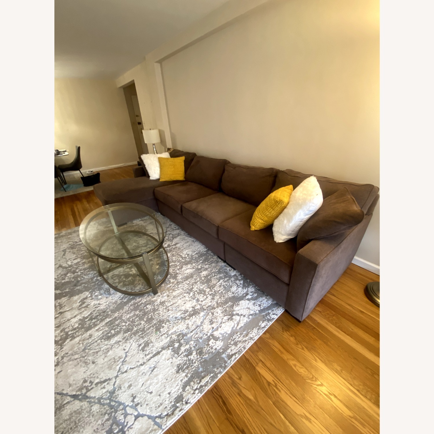 Macy's Radley Dark Brown Fabric 3+ Piece Sectional - image-1