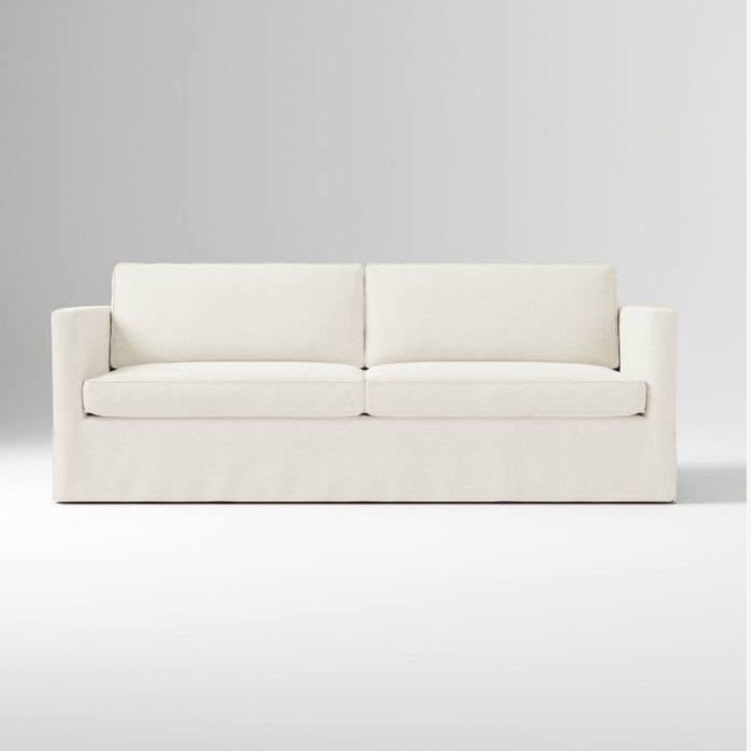 West Elm Harris White Linen 2 Seater Sofa - image-1