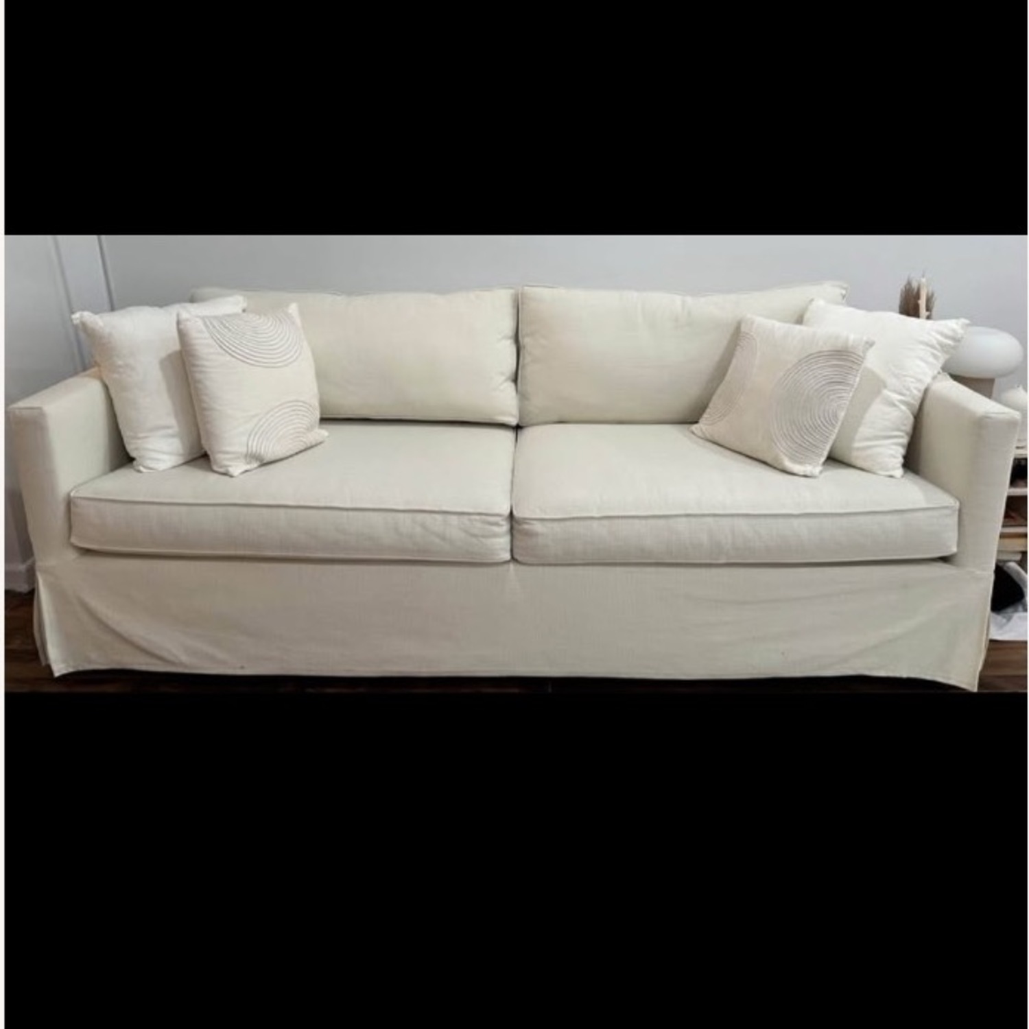 West Elm Harris White Linen 2 Seater Sofa - image-3