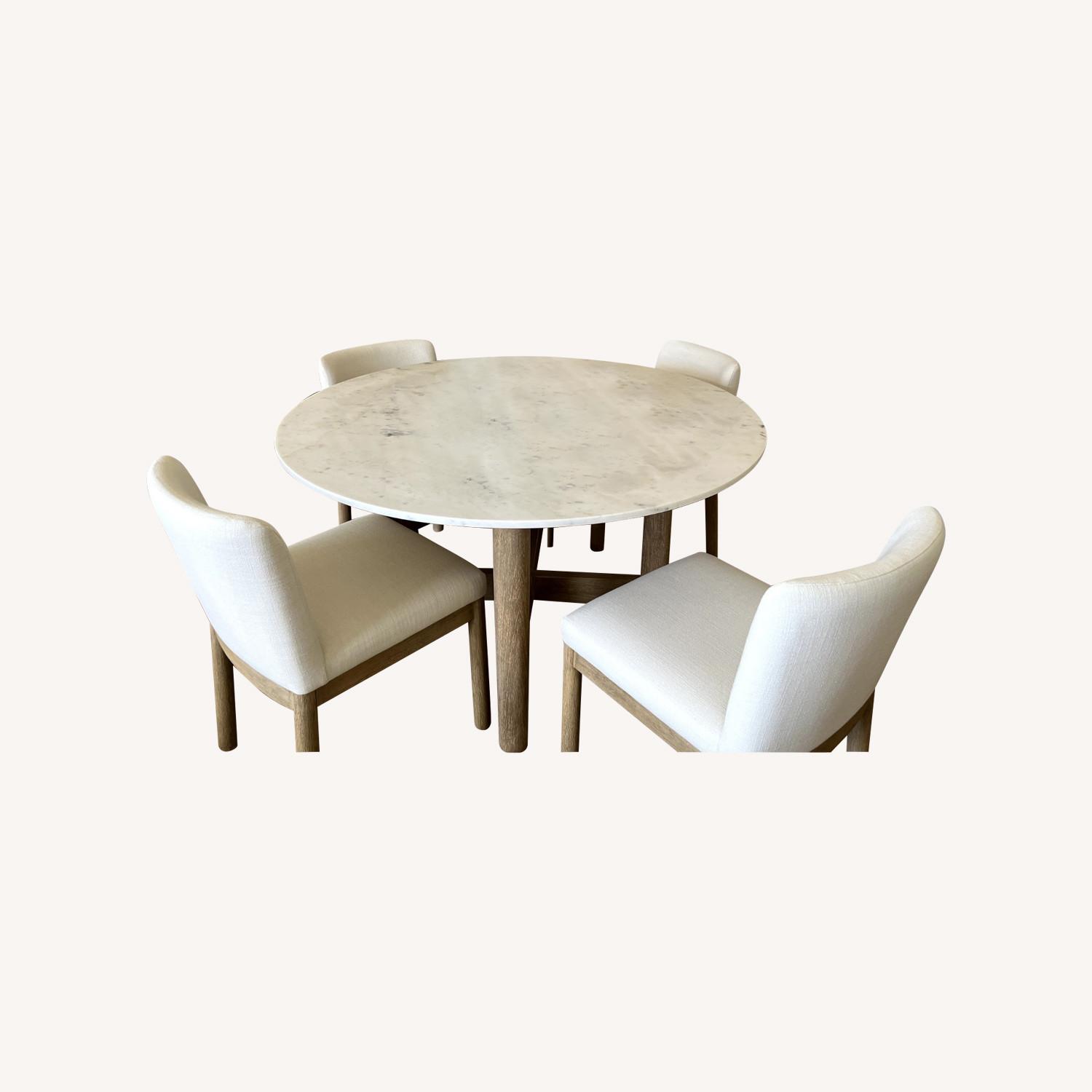 Hargrove 48" Marble Table & Hargrove Side Chairs - image-0