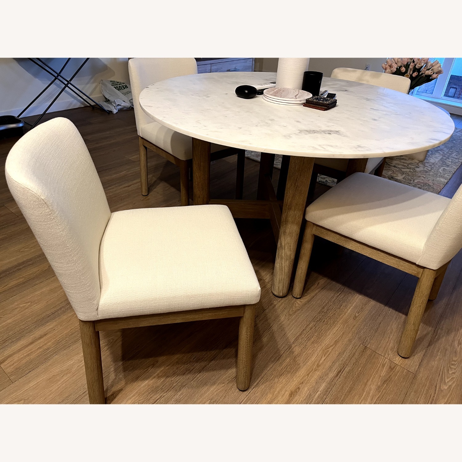 Hargrove 48" Marble Table & Hargrove Side Chairs - image-3