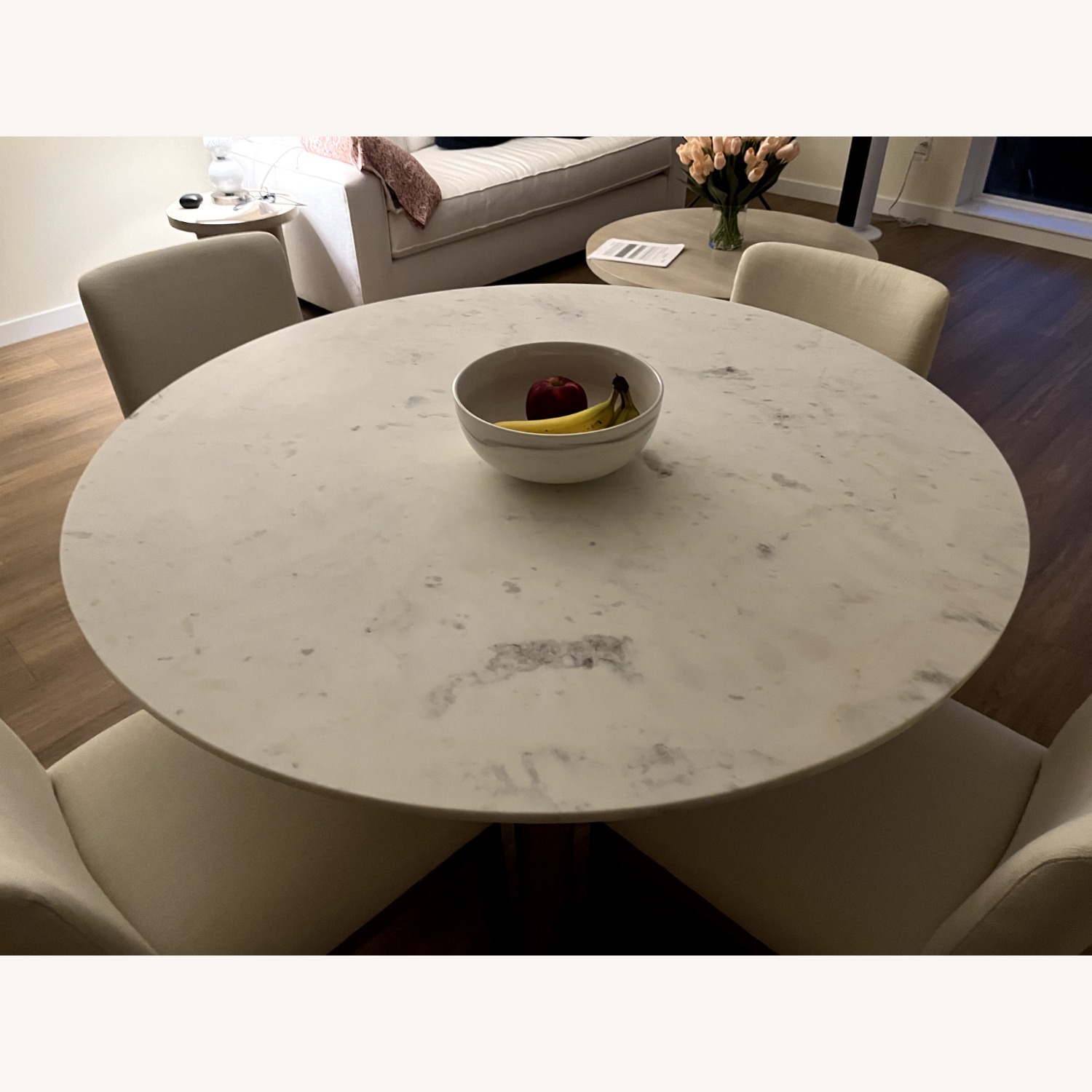 Hargrove 48" Marble Table & Hargrove Side Chairs - image-2