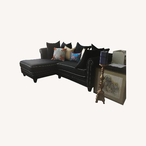 Used Black Fabric 2 Piece Sectional for sale on AptDeco