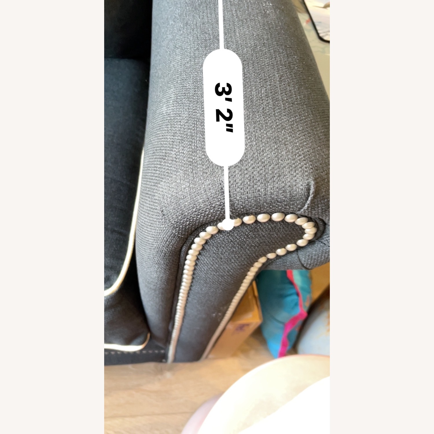 Black Fabric 2 Piece Sectional - image-2