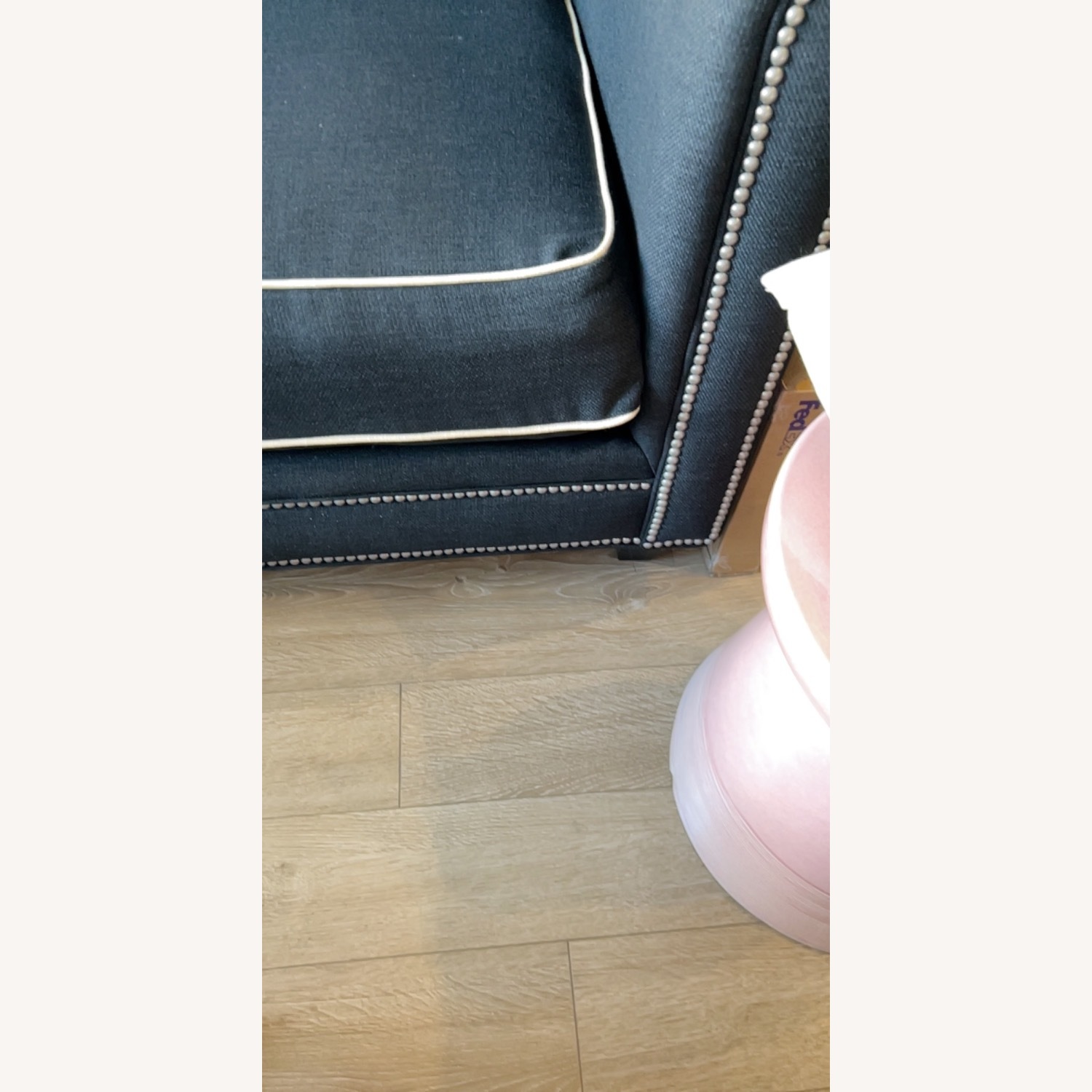 Black Fabric 2 Piece Sectional - image-1