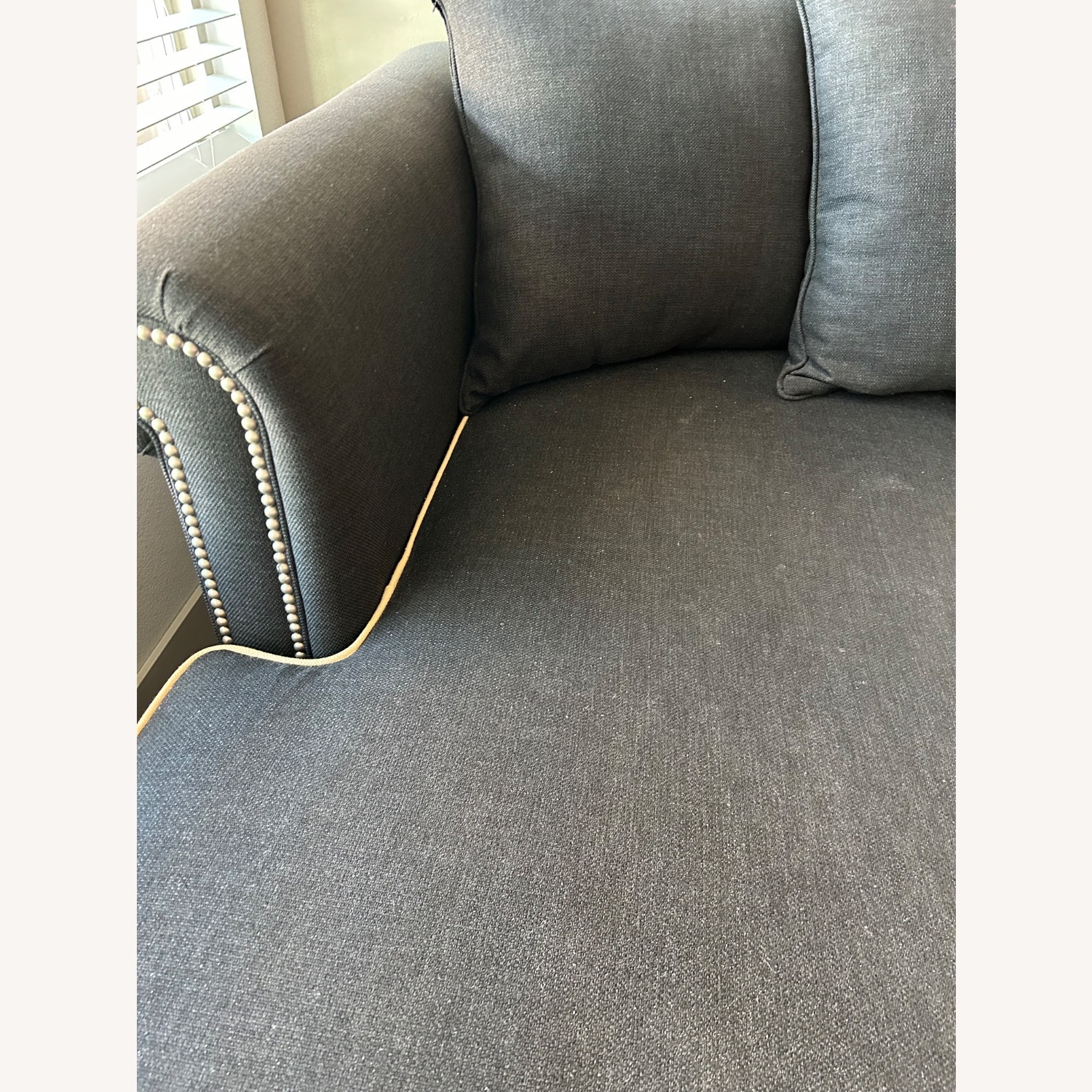 Black Fabric 2 Piece Sectional - image-7