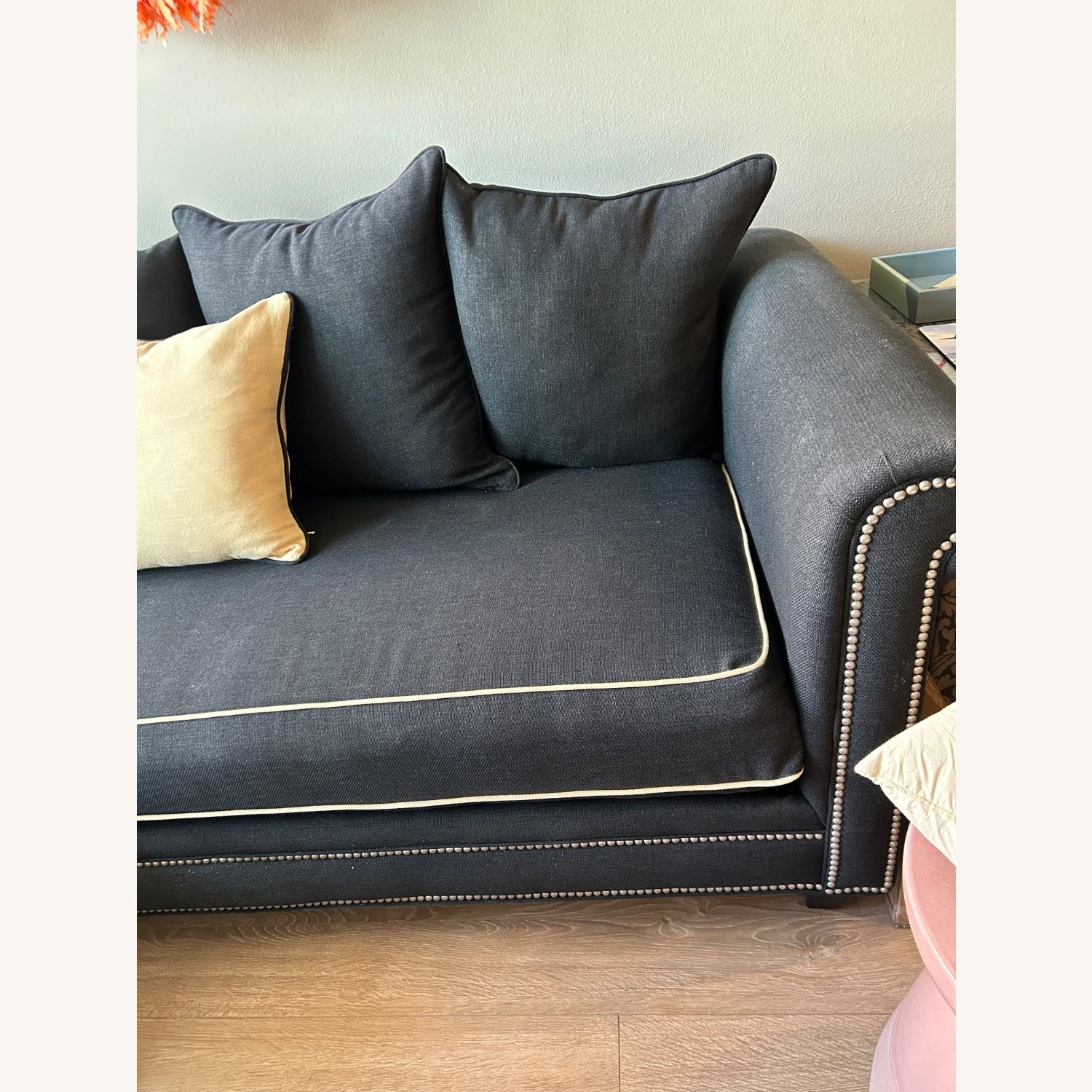 Black Fabric 2 Piece Sectional - image-11