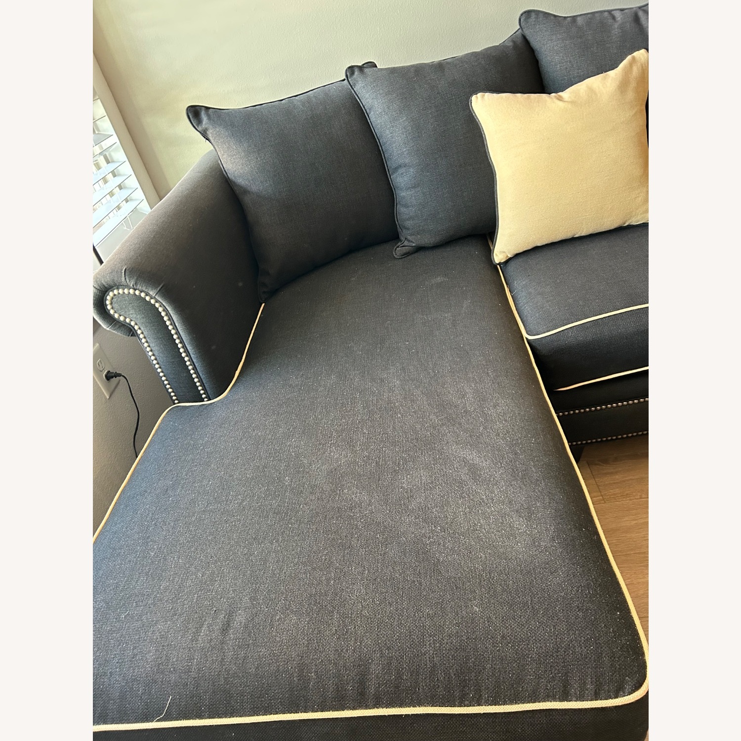 Black Fabric 2 Piece Sectional - image-9