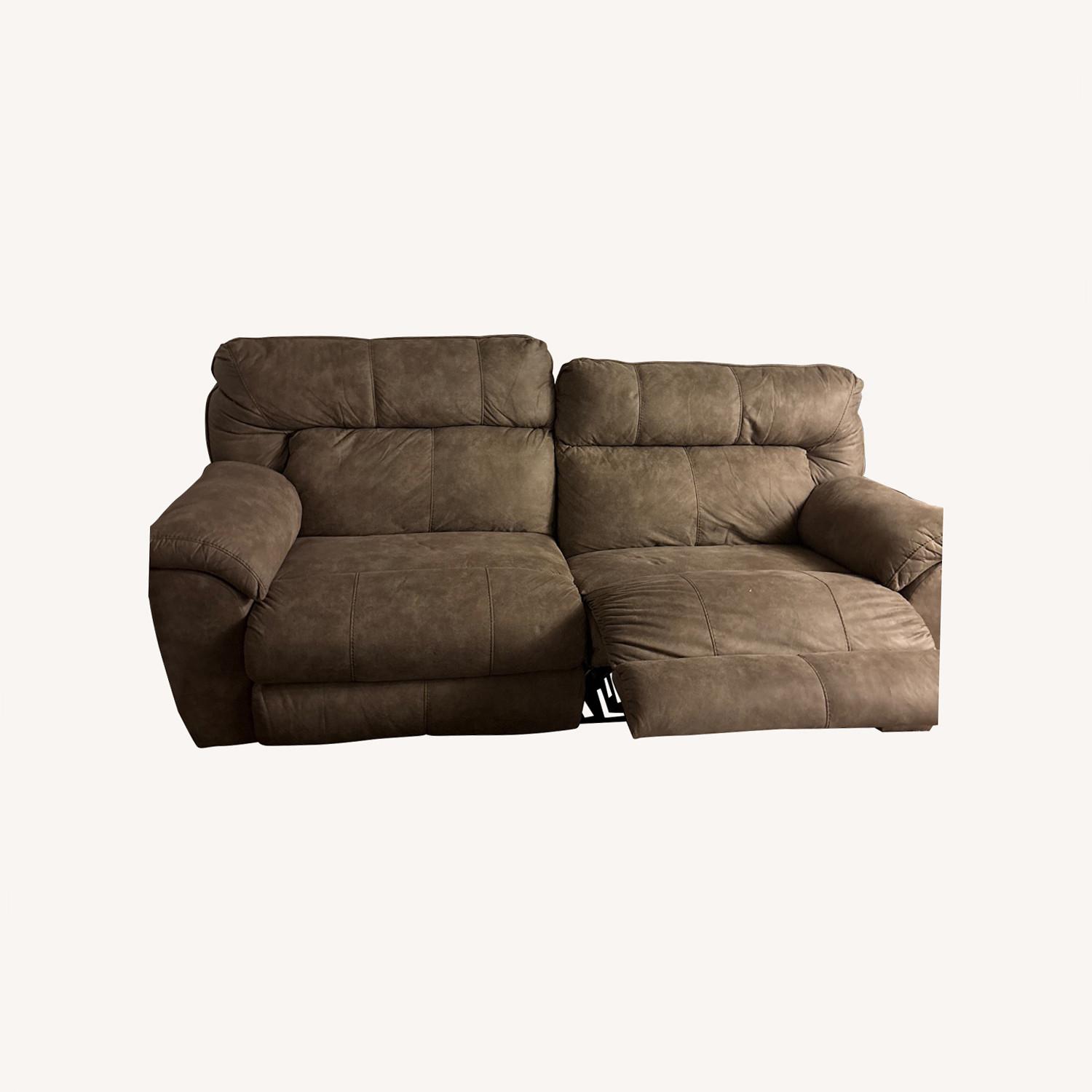 Light Brown Microsuede 2 Seater Sofa - image-0