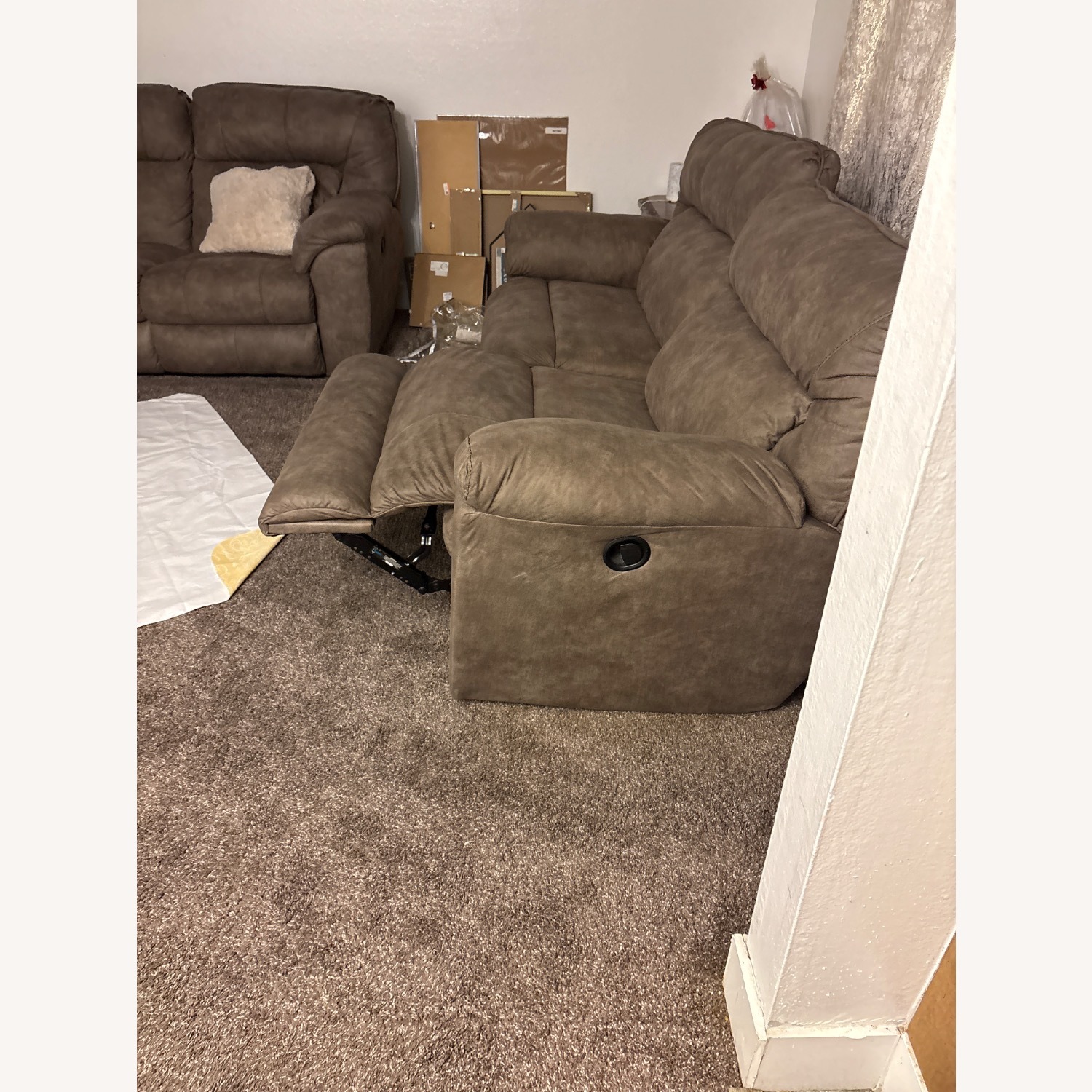 Light Brown Microsuede 2 Seater Sofa - image-2