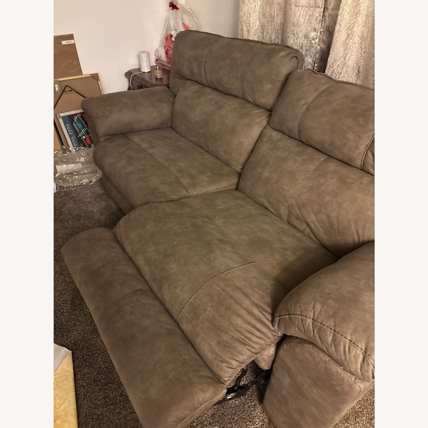 Light Brown Microsuede 2 Seater Sofa - image-3