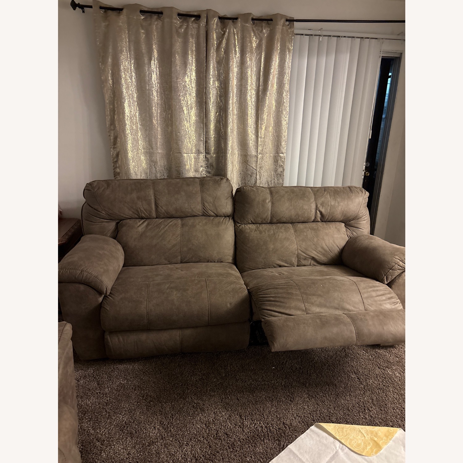 Light Brown Microsuede 2 Seater Sofa - image-1