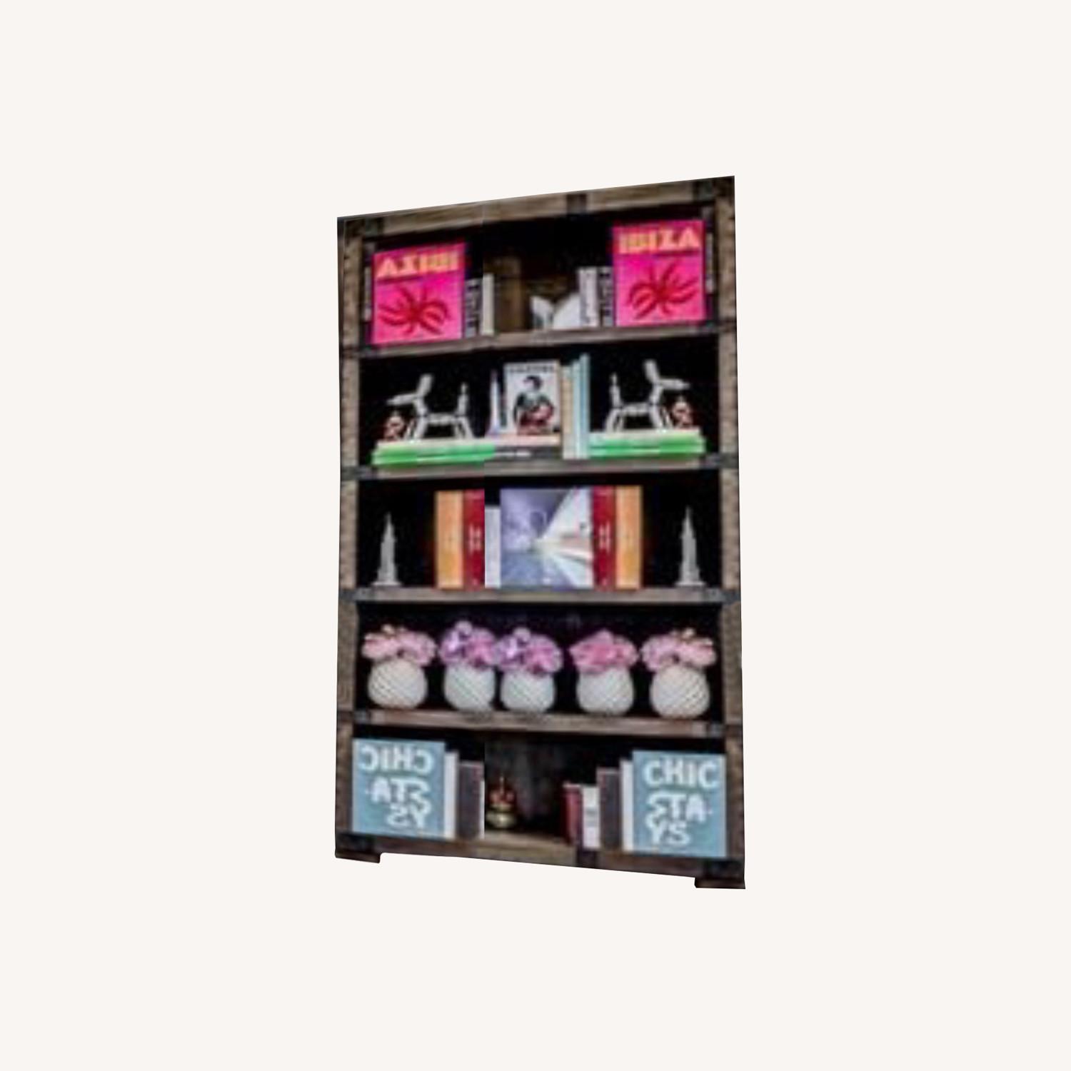 RH Heirloom Dark Brown Wood Bookcase - image-0