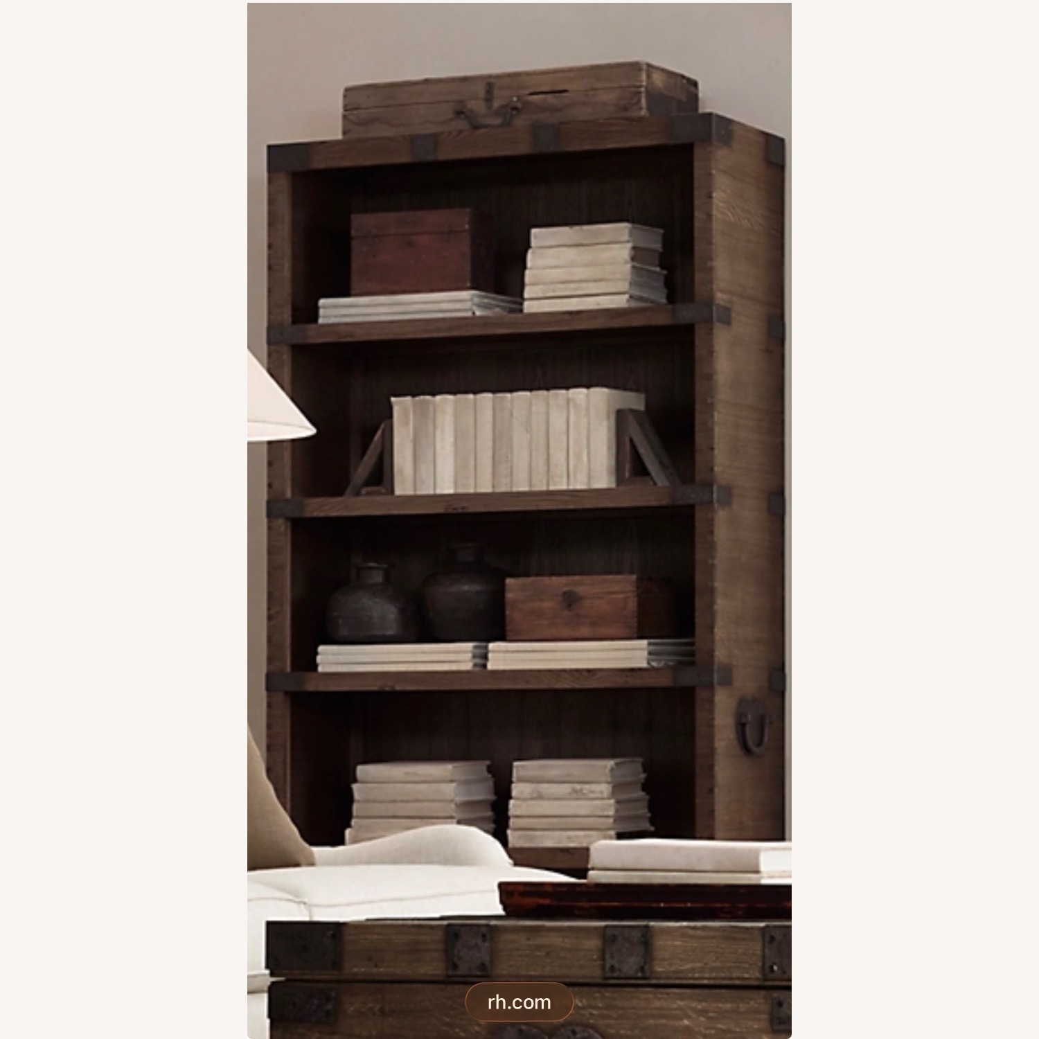 RH Heirloom Dark Brown Wood Bookcase - image-4
