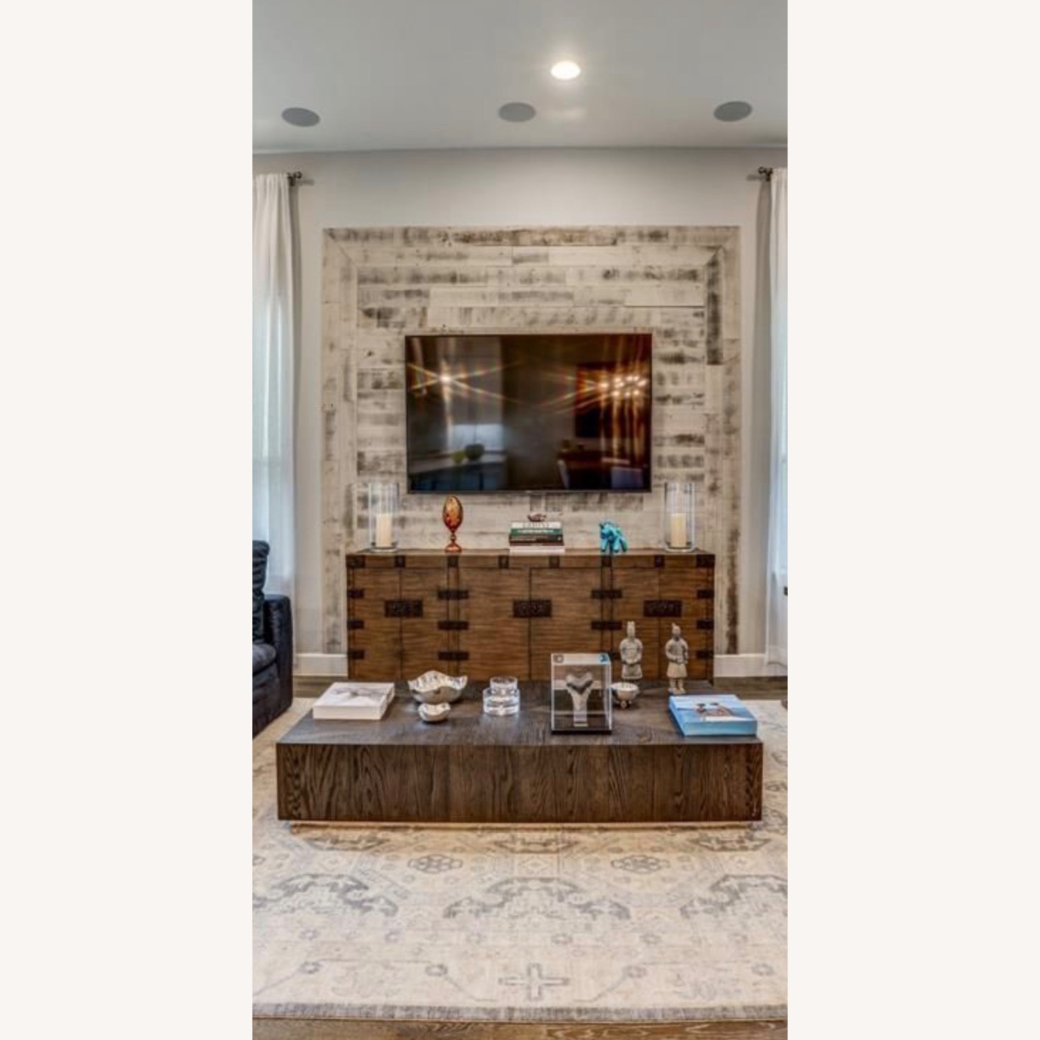 Restoration Hardware Heirloom Dark Brown Media Storage - image-1