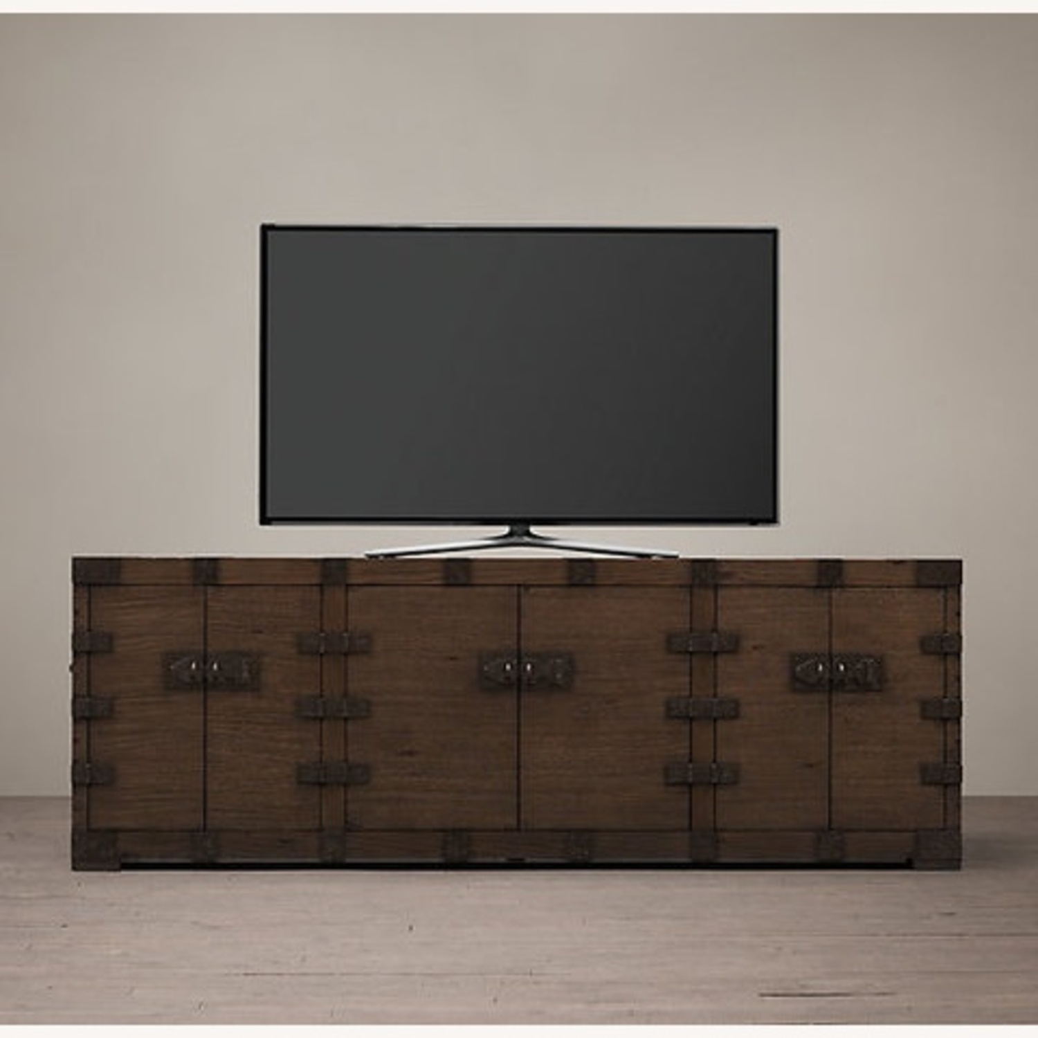 Restoration Hardware Heirloom Dark Brown Media Storage - image-0