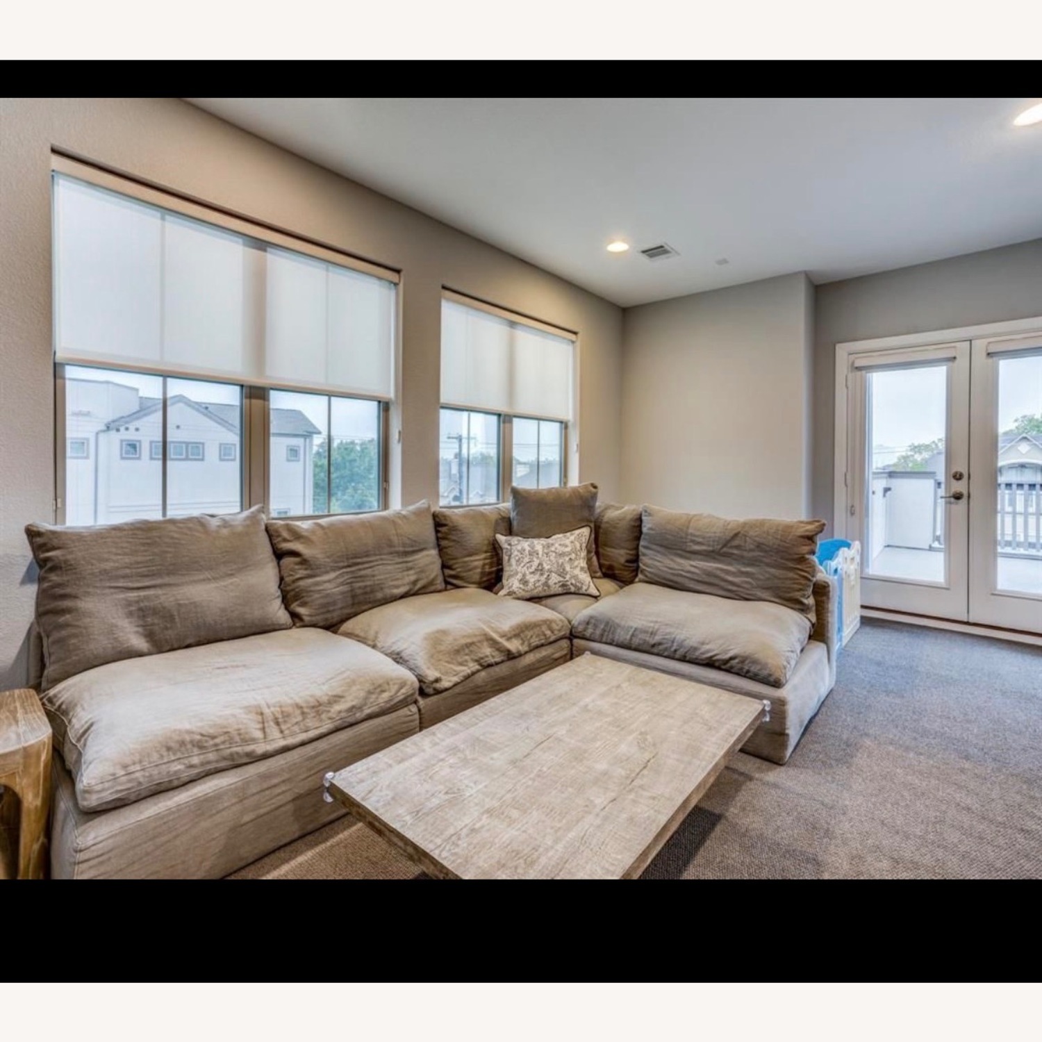 Restoration Hardware Light Gray Wood Coffee Table - image-2