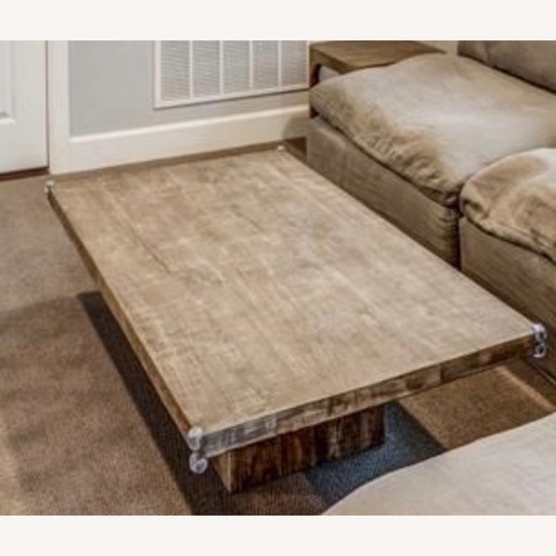 Used Restoration Hardware Light Gray Wood Coffee Table for sale on AptDeco