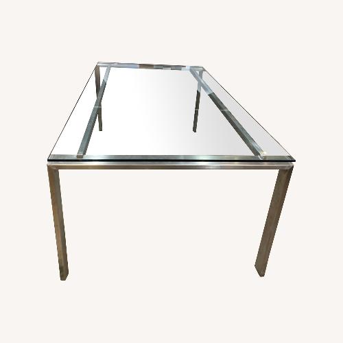 Used Room & Board Rand Glass & Metal Dining Table for sale on AptDeco