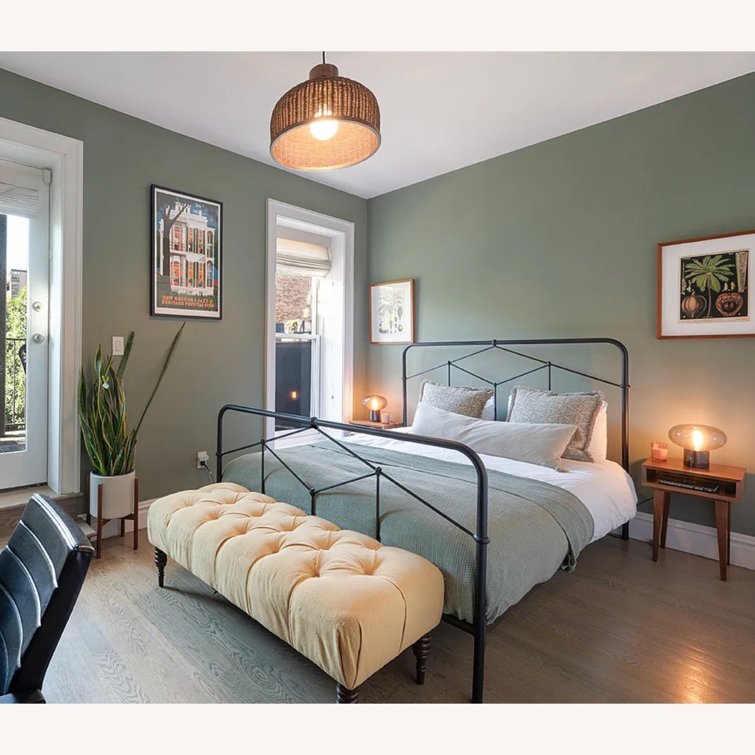 Lulu & Georgia Maddie Black Iron Queen Bed - image-1