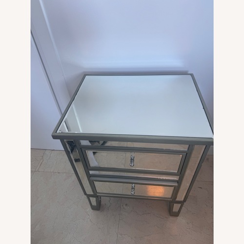 Used Pier 1 Imports Silver Mirrored Glass Side Tables for sale on AptDeco