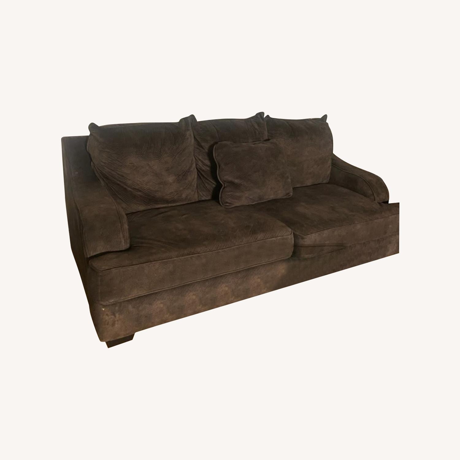Dark Brown Fabric 3+ Seater Sofa - image-0