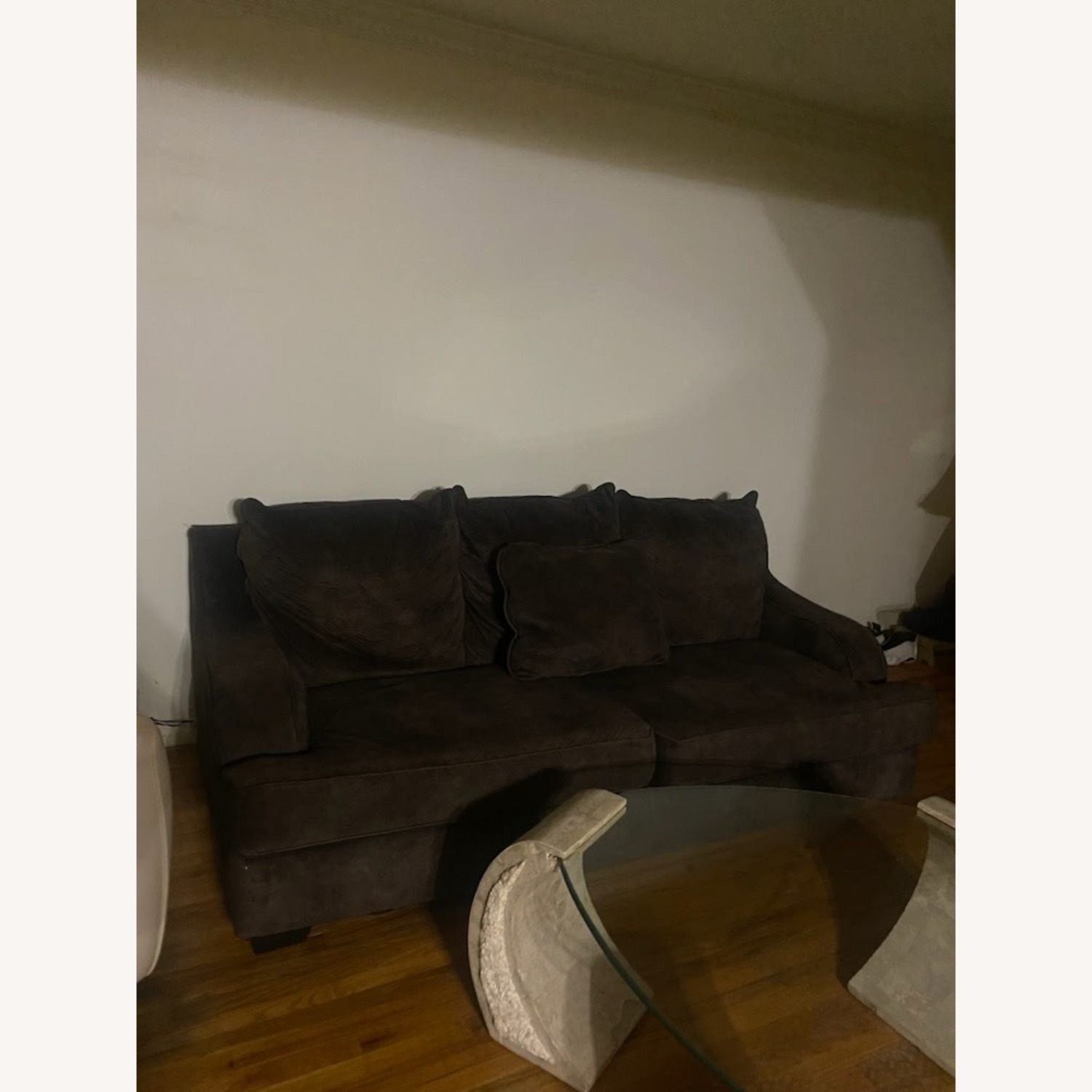 Dark Brown Fabric 3+ Seater Sofa - image-4