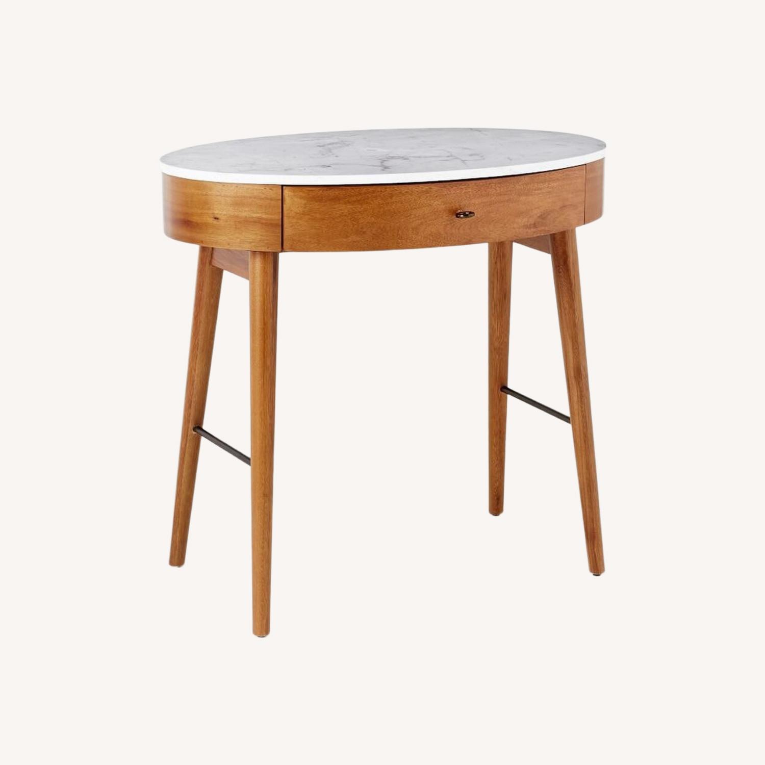 Penelope Marble Topped Mini Desk With Drawer - image-0