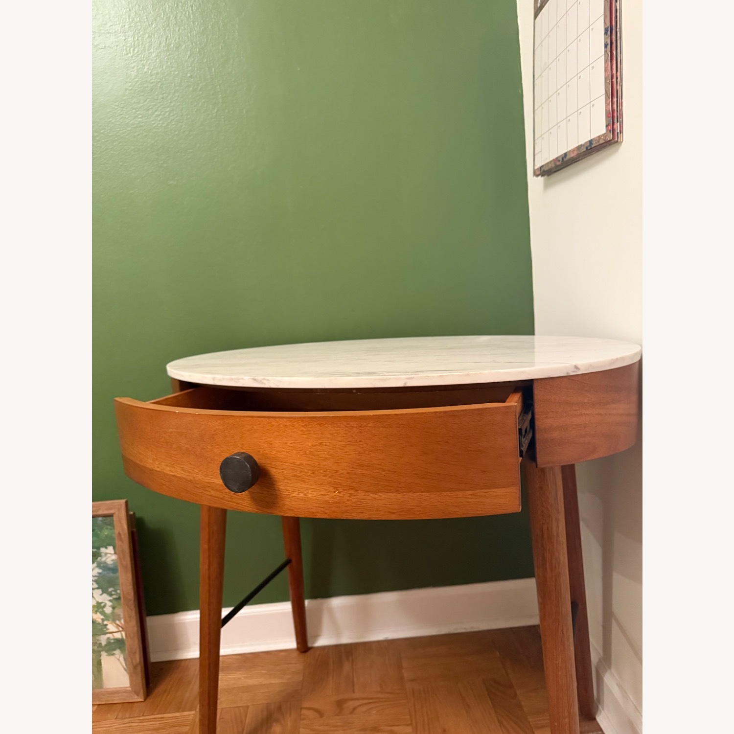 Penelope Marble Topped Mini Desk With Drawer - image-3