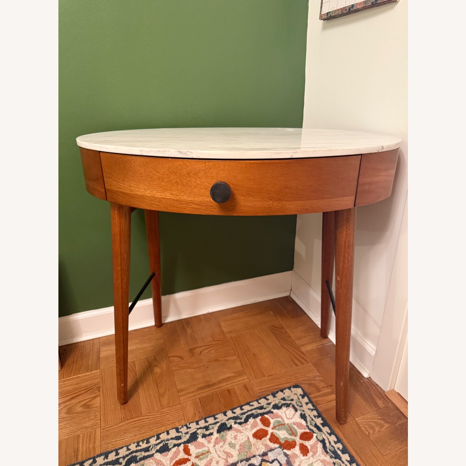 Penelope Marble Topped Mini Desk With Drawer - image-1