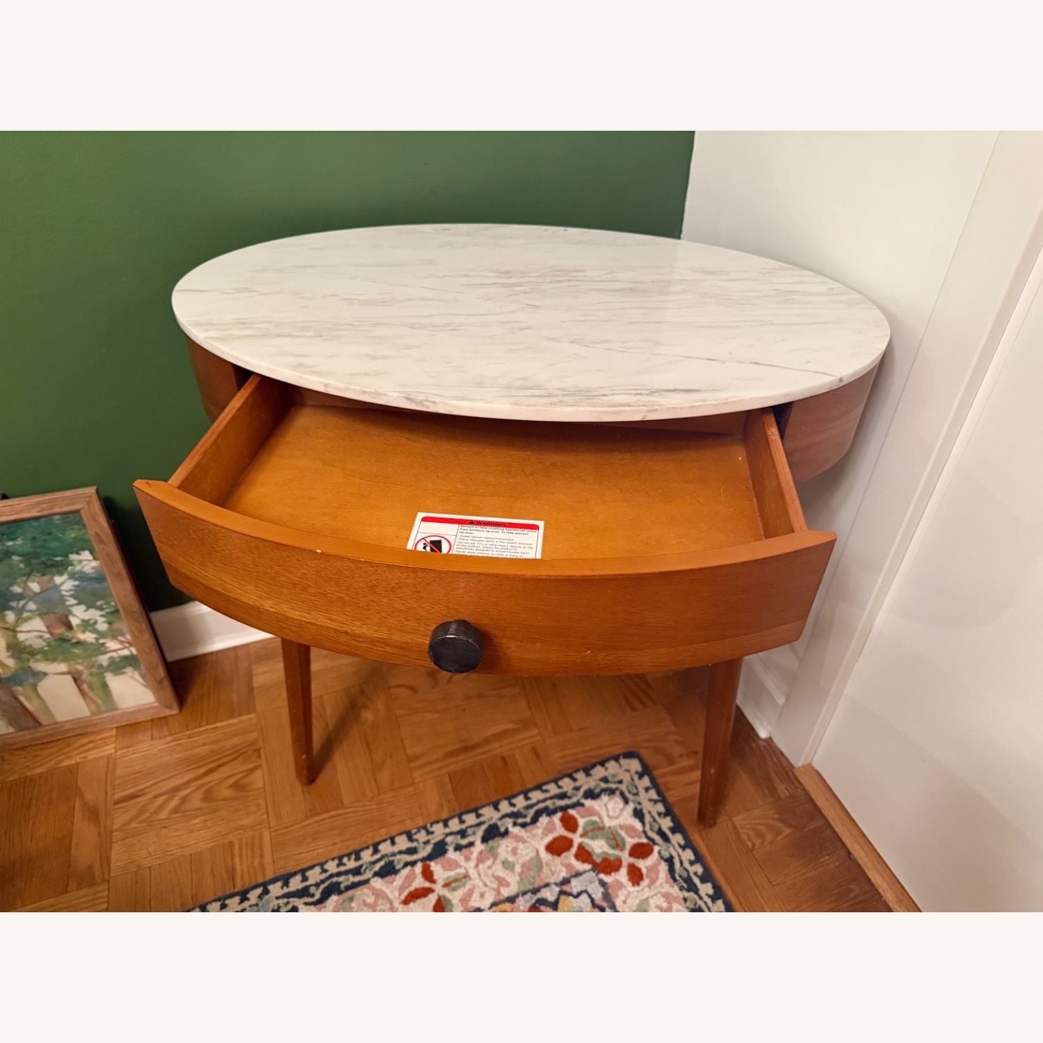 Penelope Marble Topped Mini Desk With Drawer - image-2