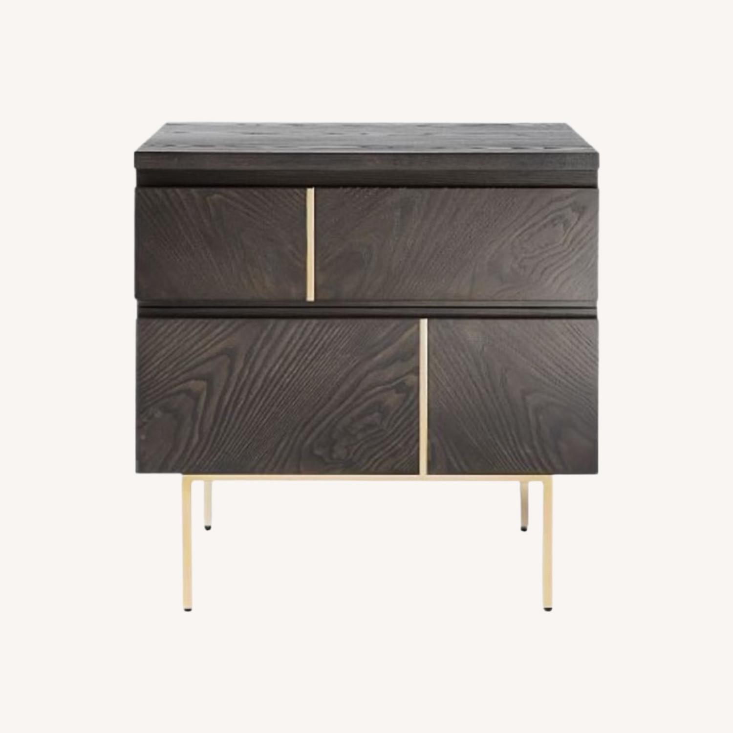 West Elm Claude Dark Brown Wood Nightstands - image-0