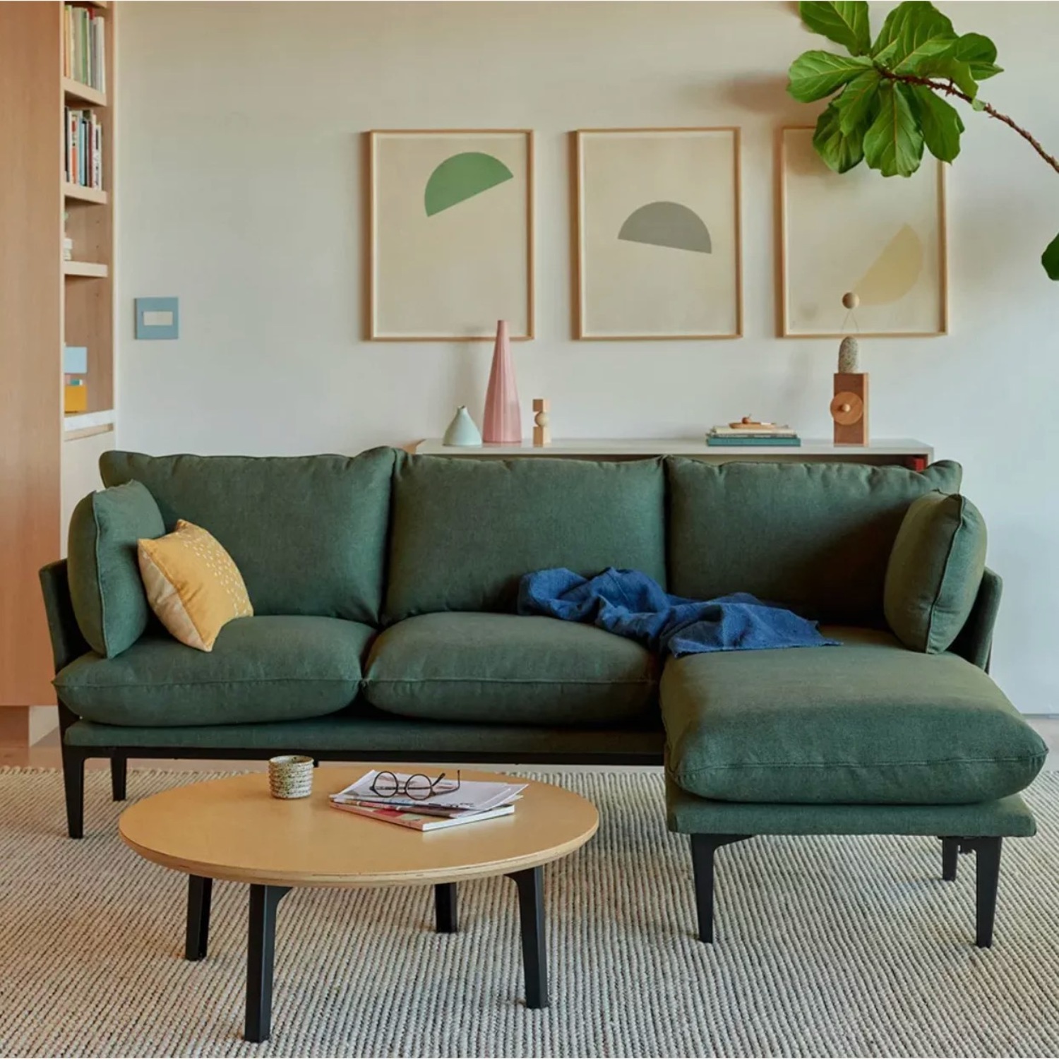 Floyd 1.0 Blue Fabric 3+ Piece Sectional - image-1