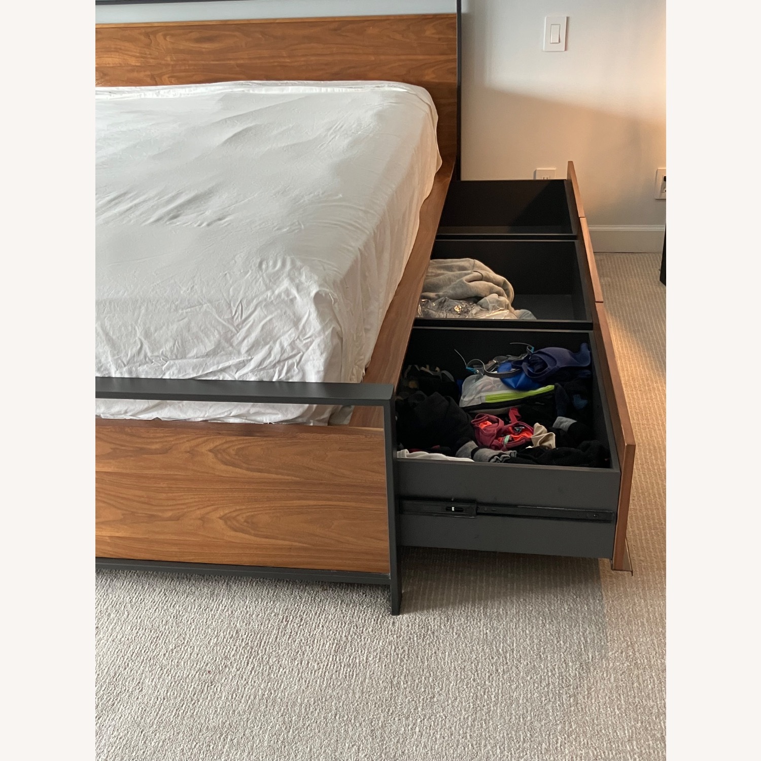 Crate & Barrel Bowery storage Bed Queen - image-3