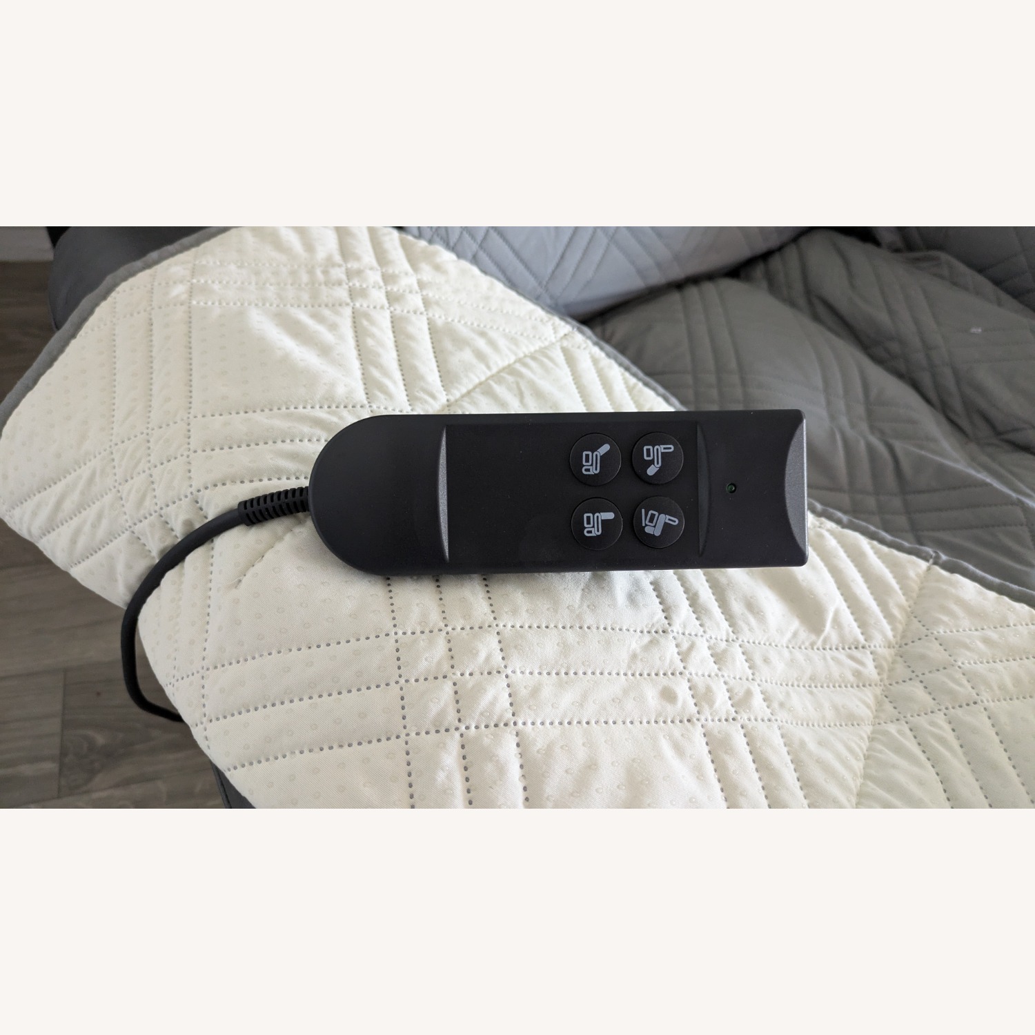 Light Gray Leather Power Recliner - image-4